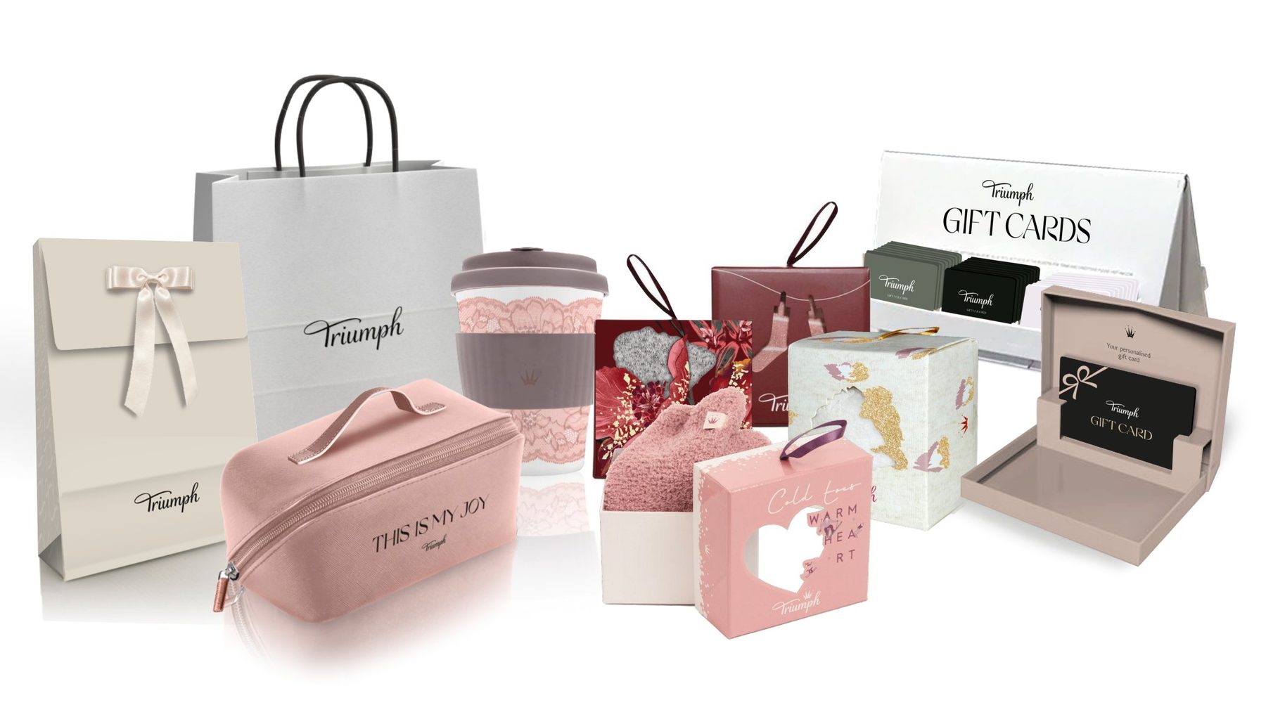 Gift & retail packaging — Triumph · gift cards, bags, boxes