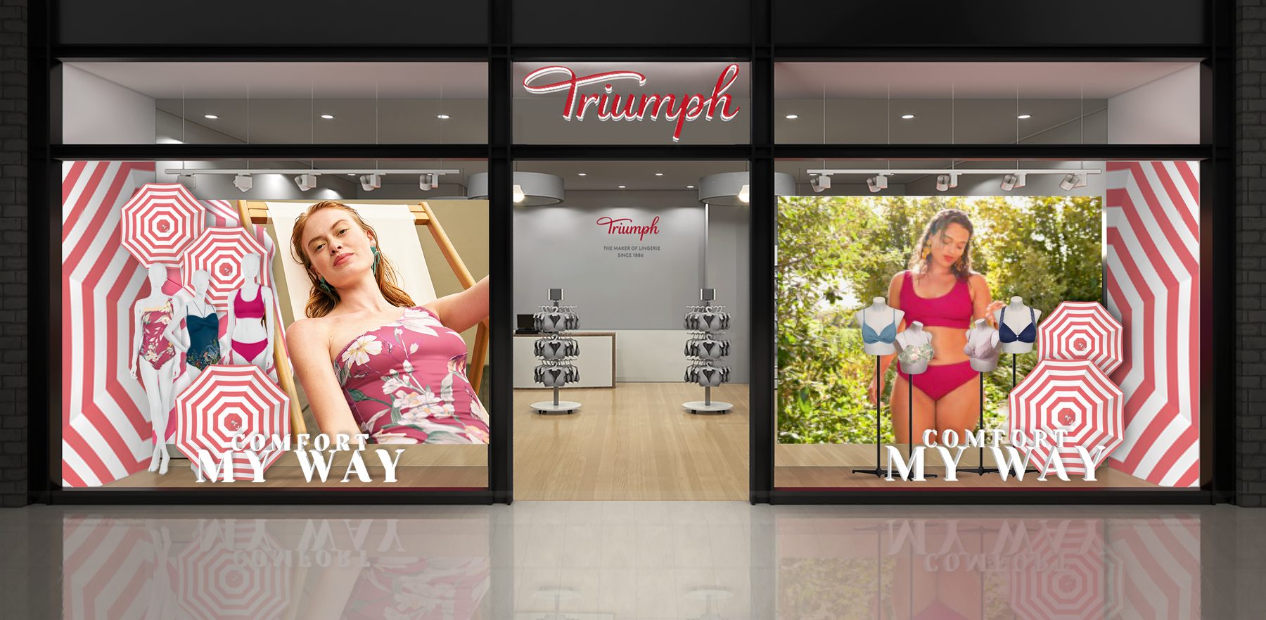 Triumph shop window, Comfort My Way